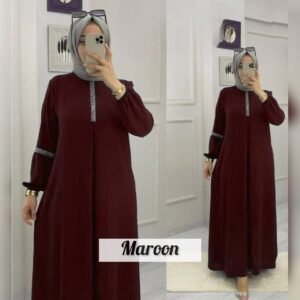 6001 - Aash Basic Abaya | MAROON