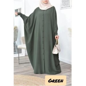 870 Fitting Sleeve Abaya | GREEN