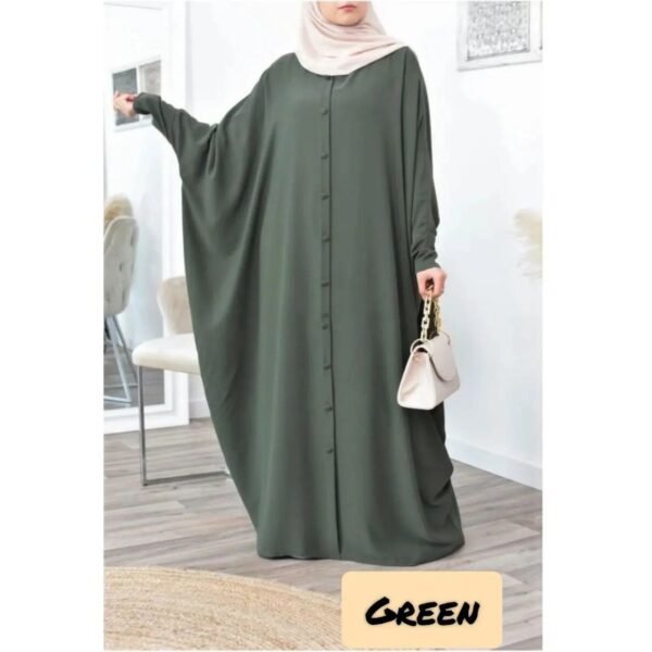 870 Fitting Sleeve Abaya | GREEN