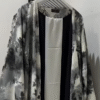 Nura Printed Double Shrug Abaya - GRAY( NEW LAUNCH )