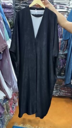 Imported Simmer Double Shrug Kaftan Abaya ( New Launch ) - BLACK