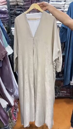 Imported Simmer Double Shrug Kaftan Abaya ( New Launch ) - NUDE