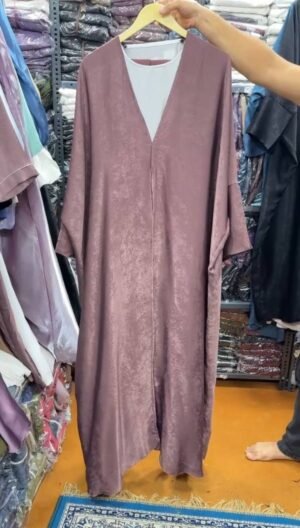 Imported Simmer Double Shrug Kaftan Abaya ( New Launch ) - DUSTY PINK