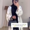 Nura Printed Double Shrug Abaya - BLUE