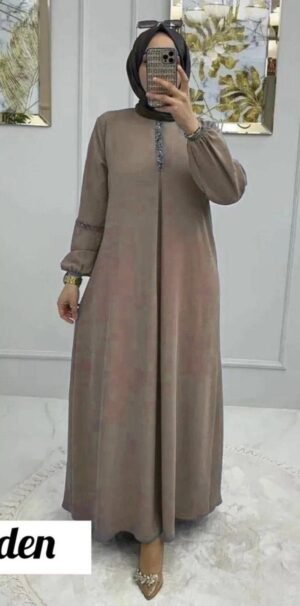 6001 - Aash Basic Abaya | GOLDEN