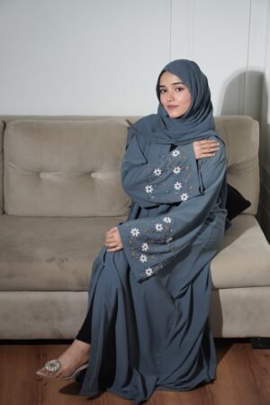 Al-Kousar Korean Front Open Handwork Abaya