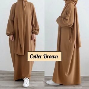 Mehreen Kaftan Abaya - coller brown