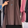 Ayzal Front Open Pintex Abaya | COFFEE