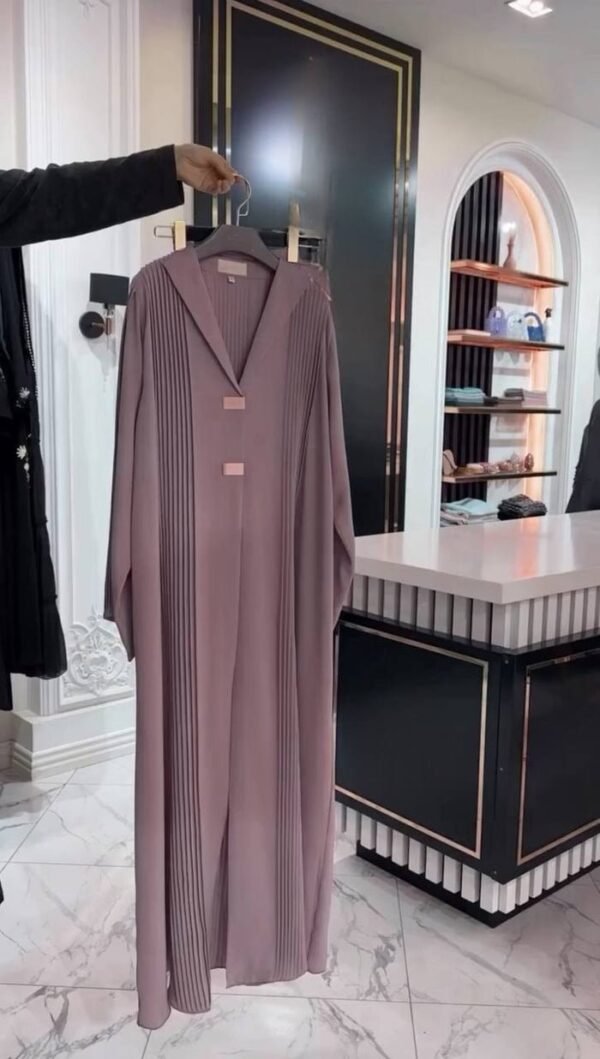 Ayzal Front Open Pintex Abaya | SPL NUDE
