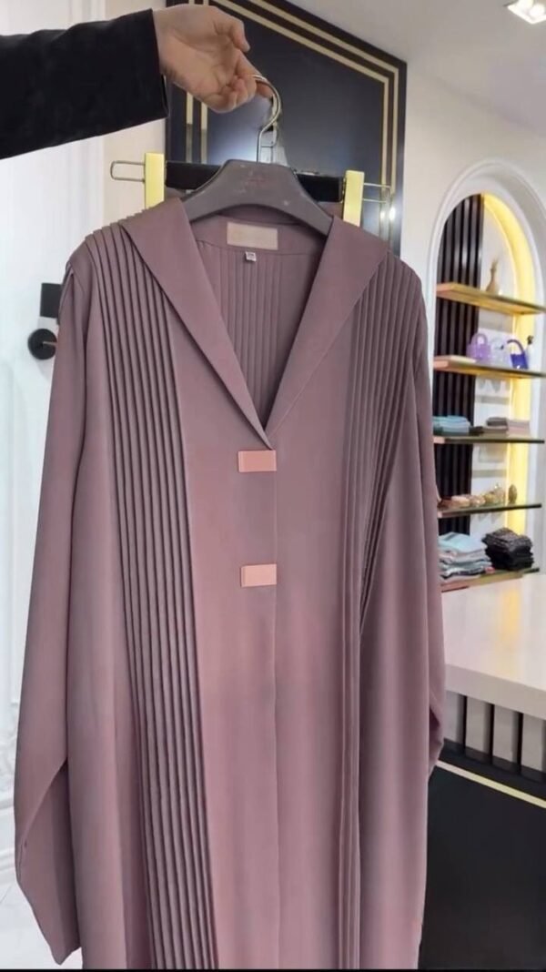 Ayzal Front Open Pintex Abaya | SPL NUDE