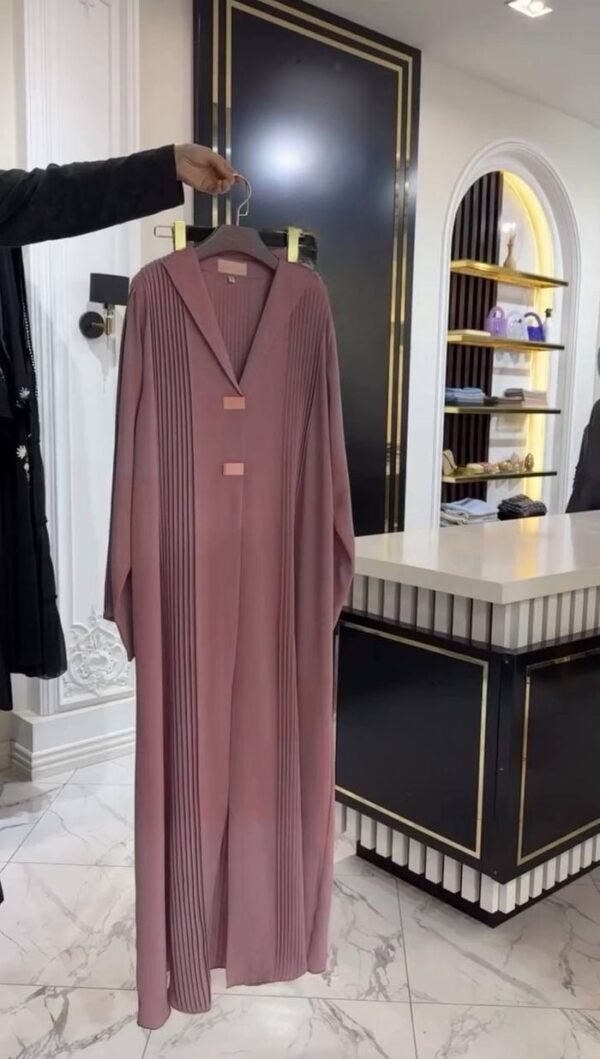 Ayzal Front Open Pintex Abaya | SPL BROWN