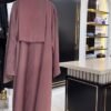 Ayzal Front Open Pintex Abaya | SPL BROWN