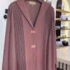 Ayzal Front Open Pintex Abaya | SPL BROWN
