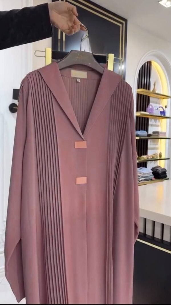 Ayzal Front Open Pintex Abaya | SPL BROWN