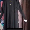 Ayzal Front Open Pintex Abaya l BLACK