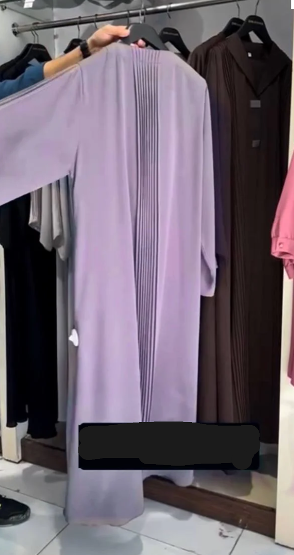 Ayzal Front Open Pintex Abaya | LIL LAVENDER
