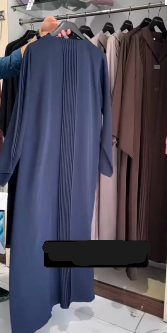 Ayzal Front Open Pintex Abaya | BLUE