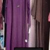 Ayzal Front Open Pintex Abaya | PURPLE