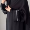 Hania Plain Pipin Abaya - BLACK ( NEW LAUNCH )