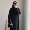 Hania Plain Pipin Abaya - BLACK ( NEW LAUNCH )