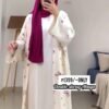 Nura Printed Double Shrug Abaya - PINK