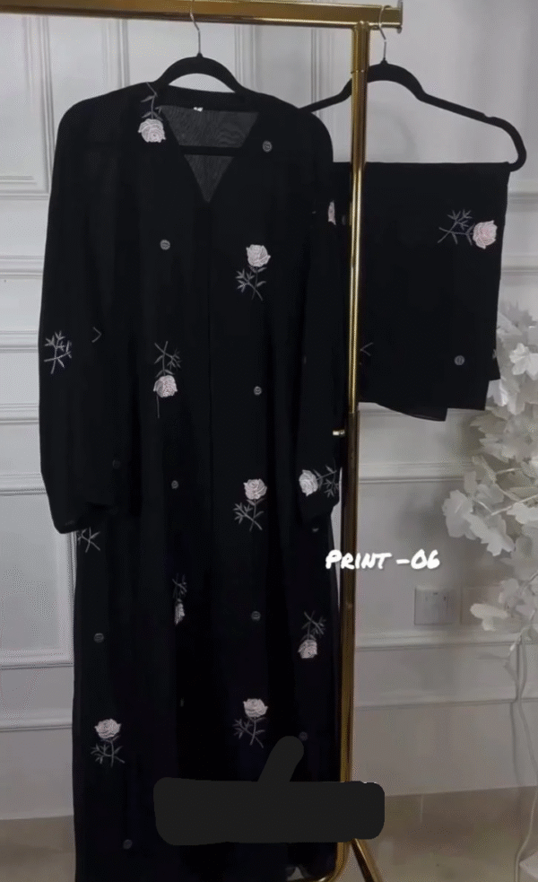 Al-Husna Front Open Abaya | PRINT- 06