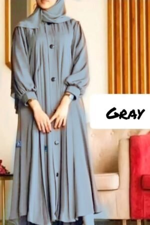 100 Daily Wear Buttons Abaya - GRAY