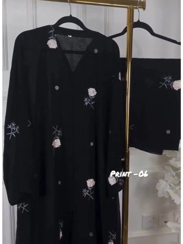 Al-Husna Front Open Abaya | PRINT- 06