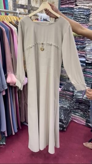 Rushi Daily Wear Pocket Abaya | NUDE