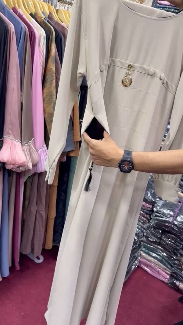 Rushi Daily Wear Pocket Abaya | NUDE