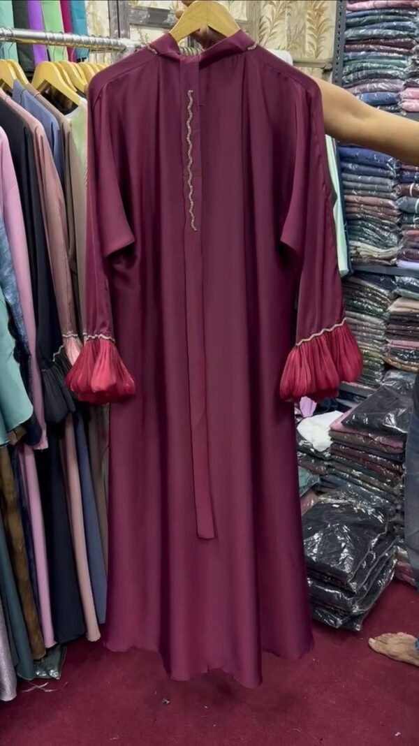 Al-Fatimah Front Open Abaya | MAROON
