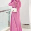 ZARQA BOW EMBROIDERY ABAYA | PINK